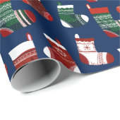 Kerstmis blauw cadeaupapier (Rol Hoek)
