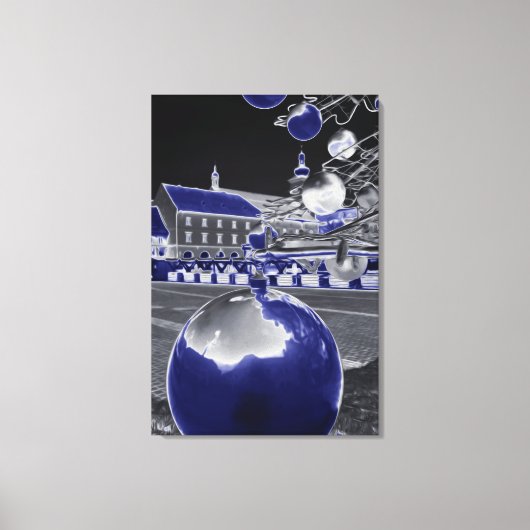 Kerstmis blauw canvas afdruk (Voorkant)