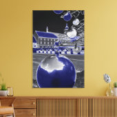 Kerstmis blauw canvas afdruk (Insitu (Woonkamer))