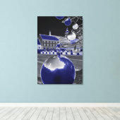 Kerstmis blauw canvas afdruk (Insitu (Houten vloer))