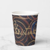 Kerstmis blauw en goud papieren bekers (Achterkant)