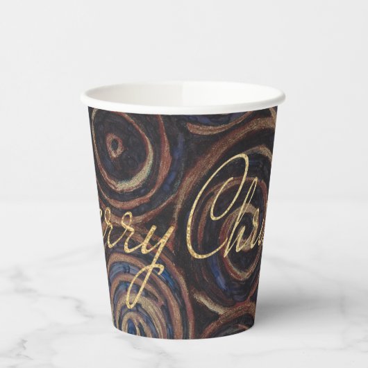 Kerstmis blauw en goud papieren bekers (Links)