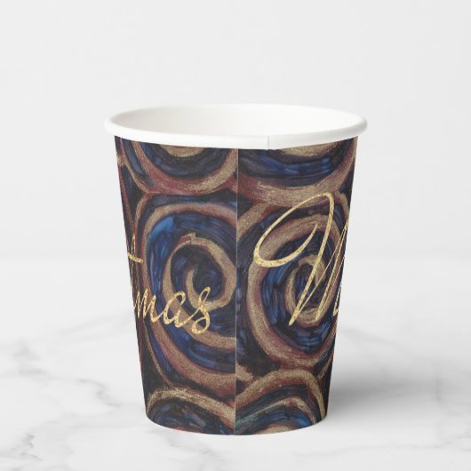 Kerstmis blauw en goud papieren bekers (Rechts)