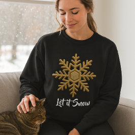 Kerstmis Blauw en Goud Sneeuwvlok T-shirt