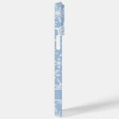 Kerstmis Blauw en Wit Sneeuwvlokken Monogrammed Case-Mate iPhone Case (Achterkant / Rechts)