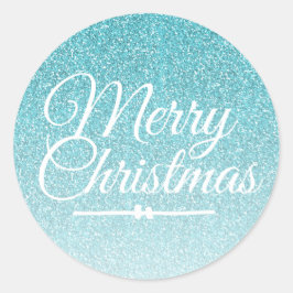 Kerstmis Blauw Glitter Ombre Enveloppe Zegel