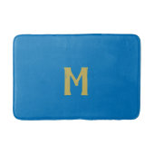Kerstmis Blauw Goud Monogram Badmat (Voorkant)