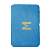 Kerstmis Blauw Goud Monogram Badmat (Voorkant Verticaal)