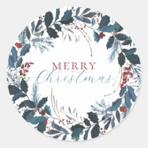 Kerstmis Blauw Groen Hulst Waterverf