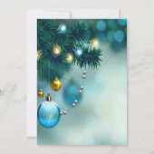 Kerstmis blauw kerstfeest kaart (Achterkant)