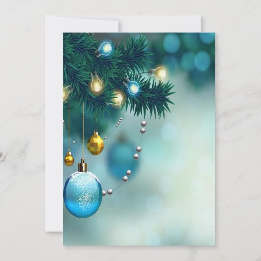 Kerstmis blauw kerstfeest kaart (Achterkant)