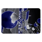 Kerstmis blauw magneet (Horizontaal)