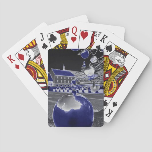 Kerstmis blauw pokerkaarten (Achterkant)