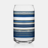 Kerstmis Blauw Strepen Blauw Wit Blikvorm Glas (Links)