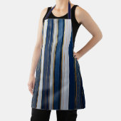 Kerstmis Blauw Strepen Wit Goud Schort (Insitu)