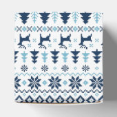 KERSTMIS Blauw Traditionele gepersonaliseerde Favo Bedankdoosjes (Bovenkant)