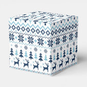 KERSTMIS Blauw Traditionele gepersonaliseerde Favo Bedankdoosjes (Achterkant)