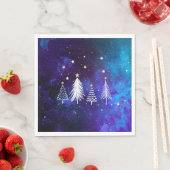 Kerstmis, blauw, wit, sterren, feestpapier servet (Insitu)