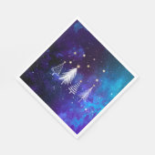 Kerstmis, blauw, wit, sterren, feestpapier servet (Hoek)