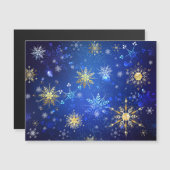 Kerstmis Blauwe Achtergrond met Gouden Sneeuwvlokk (Voorkant / Achterkant)