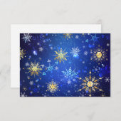 Kerstmis Blauwe Achtergrond met Gouden Sneeuwvlokk (Voorkant / Achterkant)