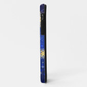 Kerstmis Blauwe Achtergrond met Gouden Sneeuwvlokk Case-Mate iPhone Case (Achterkant/links)