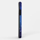 Kerstmis Blauwe Achtergrond met Gouden Sneeuwvlokk Case-Mate iPhone Case (Achterkant/rechts)