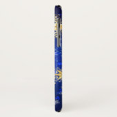 Kerstmis Blauwe Achtergrond met Gouden Sneeuwvlokk Case-Mate iPhone Case (Achterkant/links)