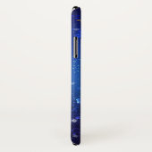 Kerstmis Blauwe Achtergrond met Gouden Sneeuwvlokk Case-Mate iPhone Case (Achterkant/rechts)