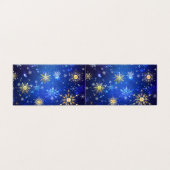 Kerstmis Blauwe Achtergrond met Gouden Sneeuwvlokk Kaart (Buitenkant ongevouwen)