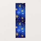 Kerstmis Blauwe Achtergrond met Gouden Sneeuwvlokk Visitekaartje (Buitenkant ongevouwen)