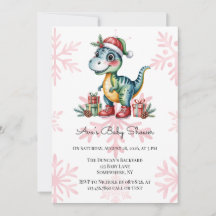 Kerstmis Blauwe Dino en Cadeaus Jongens Baby Showe