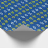 Kerstmis Blauwe Ginger Jar Cadeaupapier (Hoek)