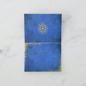 Kerstmis Blauwe & goudfeestdag Feestdagen Kaart (Binnen)