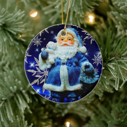 KERSTMIS BLAUWE IJSKRISTALLEN KERAMISCH ORNAMENT (Boom)