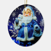 KERSTMIS BLAUWE IJSKRISTALLEN KERAMISCH ORNAMENT (Links)