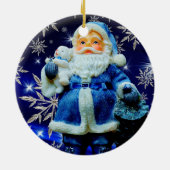 KERSTMIS BLAUWE IJSKRISTALLEN KERAMISCH ORNAMENT (Achterkant)