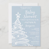 Kerstmis Blauwe Jongen Couples Baby Shower Kaart (Voorkant)