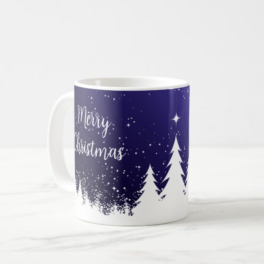 Kerstmis Blauwe Mok (Voorkant links)