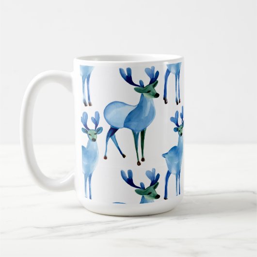 Kerstmis Blauwe Rendieren Koffiemok (Links)
