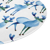 Kerstmis Blauwe Rendieren Snijplank (Hoek)