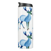 Kerstmis Blauwe Rendieren Thermosbeker (Geroteerd rechts)