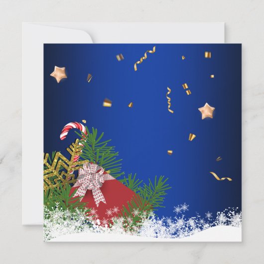 Kerstmis: blauwe rode bruine vlekken kaart (Achterkant)