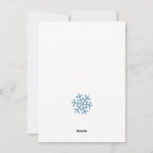 Kerstmis Blauwe Sneeuwman Huis Buren Feestdagenkaart (Achterkant)