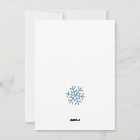 Kerstmis Blauwe Sneeuwman Huis Buren Feestdagenkaart (Achterkant)