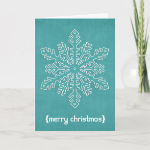 Kerstmis Blauwe Sneeuwvlok 1 Zalig Kerstmis Kaart