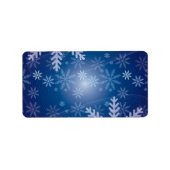 Kerstmis Blauwe Sneeuwvlok Achtergrond Etiket (Voorkant)