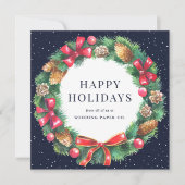 Kerstmis - Blauwe spelbreker voor zakelijk gebruik Feestdagenkaart (Voorkant)