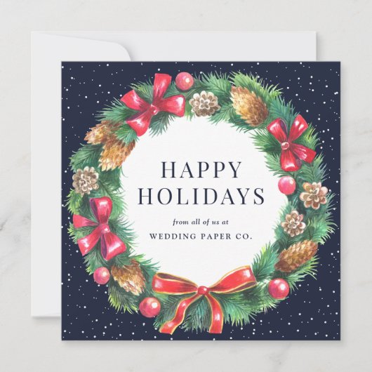 Kerstmis - Blauwe spelbreker voor zakelijk gebruik Feestdagenkaart (Voorkant)