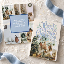 Kerstmis Blauwe Typografie Gebogen Foto 